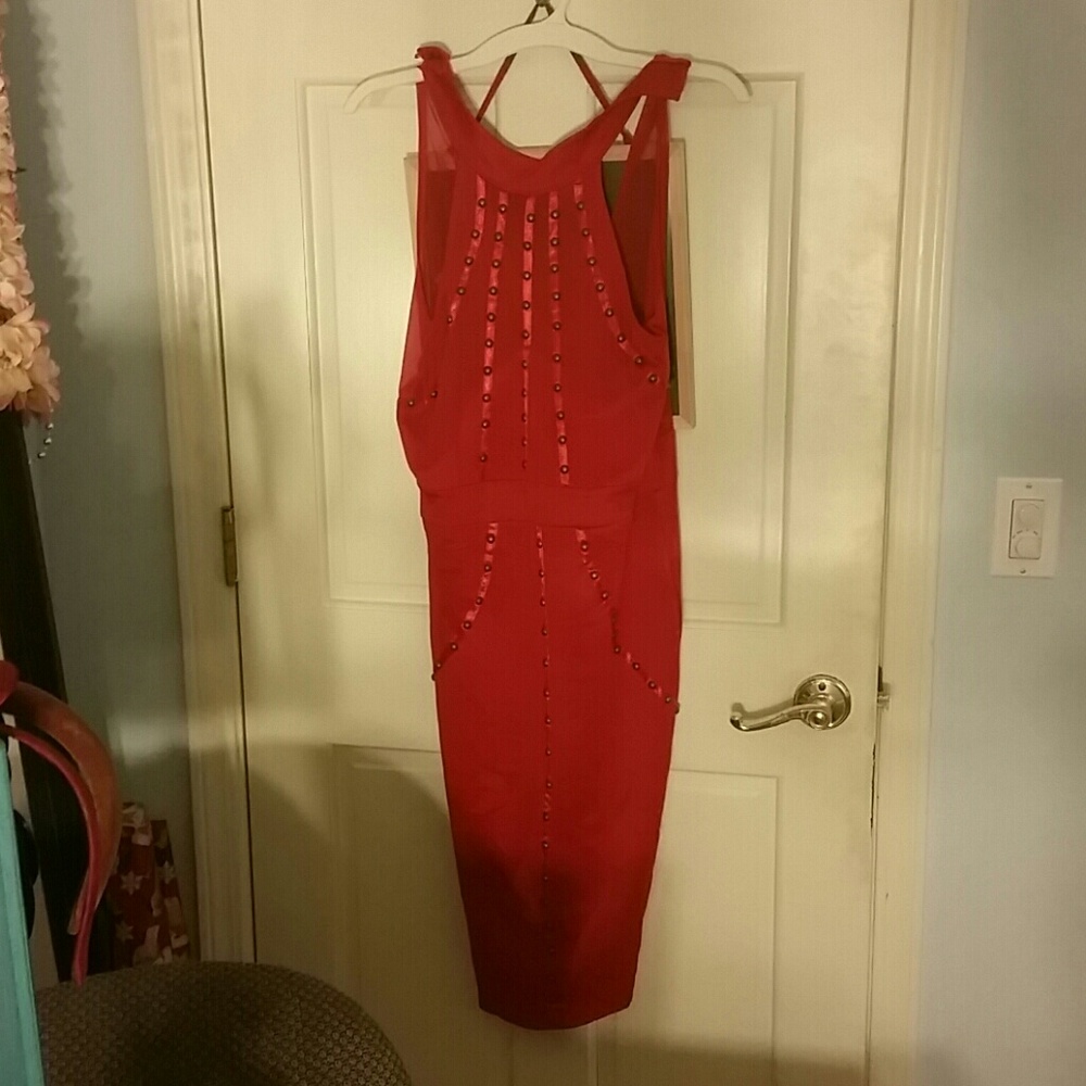 Studded Red Dress